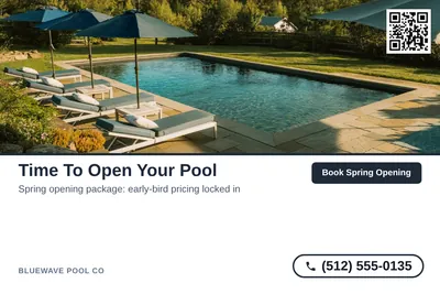 Clean Photo · Photo Top, Text Bottom: Time To Open Your Pool