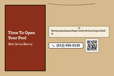 Kraft and stamp · Offer Menu: Time To Open Your Pool