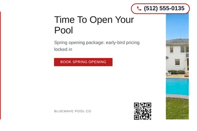 Minimal White · Left-Aligned Editorial: Time To Open Your Pool