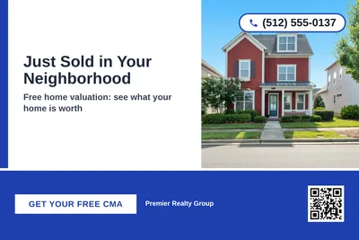 Bold Color Block · Bottom Bar: Just Sold in Your Neighborhood
