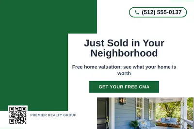 Bold Color Block · Corner Accent: Just Sold in Your Neighborhood