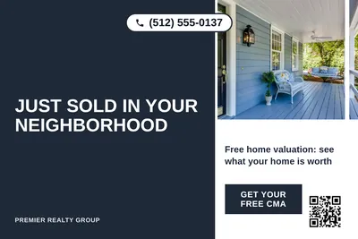 Bold Color Block · Vertical Split: Just Sold in Your Neighborhood
