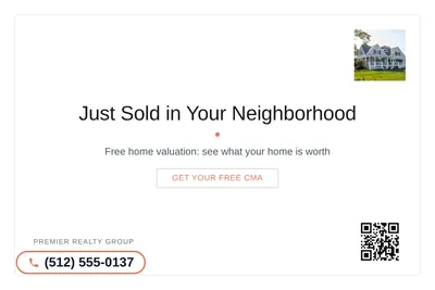 Minimal White · Card Inset: Just Sold in Your Neighborhood