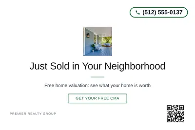 Minimal White · Centered Elegant: Just Sold in Your Neighborhood