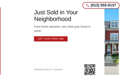 Minimal White · Left-Aligned Editorial: Just Sold in Your Neighborhood