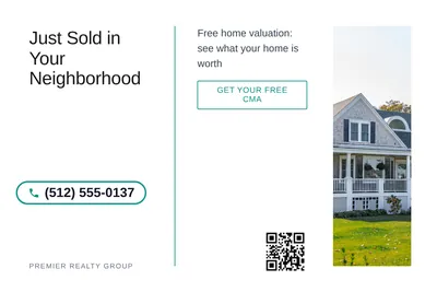 Minimal White · Split Vertical: Just Sold in Your Neighborhood