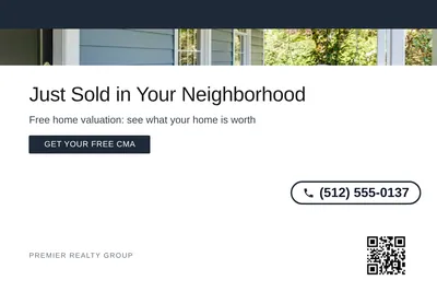 Minimal White · Top Bar: Just Sold in Your Neighborhood