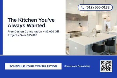 Bold Color Block · Bottom Bar: The Kitchen You've Always Wanted