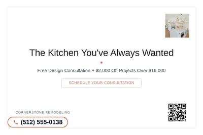 Minimal White · Card Inset: The Kitchen You've Always Wanted