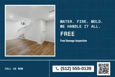 Blueprint · Split: Water. Fire. Mold. We Handle It All.