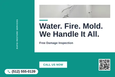 Bold Color Block · L-Shape Block: Water. Fire. Mold. We Handle It All.