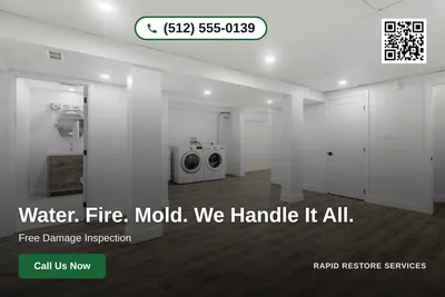 Clean Photo · Full Photo Overlay: Water. Fire. Mold. We Handle It All.