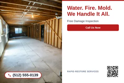 Clean Photo · Photo Left, Text Right: Water. Fire. Mold. We Handle It All.