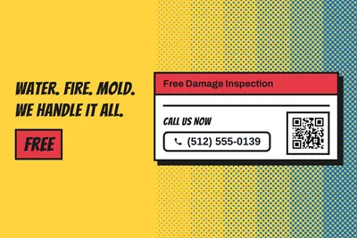 Comic pop · Checklist: Water. Fire. Mold. We Handle It All.
