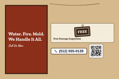 Kraft and stamp · Offer Menu: Water. Fire. Mold. We Handle It All.