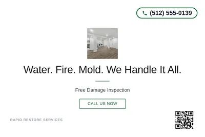 Minimal White · Centered Elegant: Water. Fire. Mold. We Handle It All.