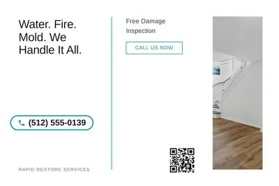 Minimal White · Split Vertical: Water. Fire. Mold. We Handle It All.