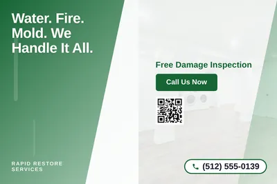 Modern Gradient · Diagonal Split: Water. Fire. Mold. We Handle It All.