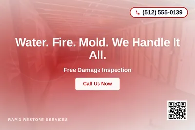 Modern Gradient · Radial Burst: Water. Fire. Mold. We Handle It All.
