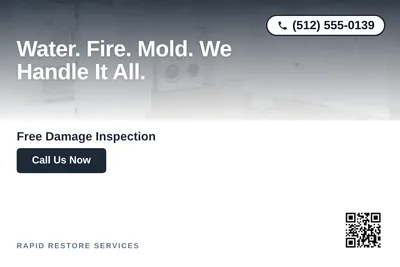 Modern Gradient · Top-Down Fade: Water. Fire. Mold. We Handle It All.