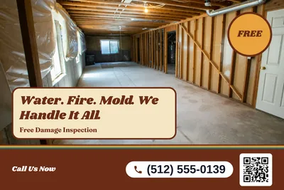 Retro 70s · Photo Hero: Water. Fire. Mold. We Handle It All.