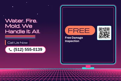 Synthwave · Checklist: Water. Fire. Mold. We Handle It All.