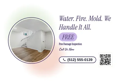 Soft watercolour · Photo Frame: Water. Fire. Mold. We Handle It All.