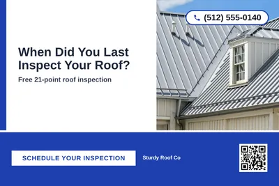 Bold Color Block · Bottom Bar: When Did You Last Inspect Your Roof?