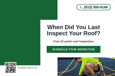 Bold Color Block · Corner Accent: When Did You Last Inspect Your Roof?