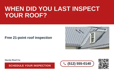 Bold Color Block · Horizontal Bands: When Did You Last Inspect Your Roof?