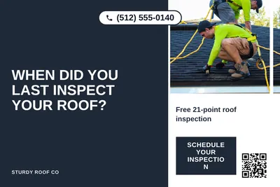 Bold Color Block · Vertical Split: When Did You Last Inspect Your Roof?