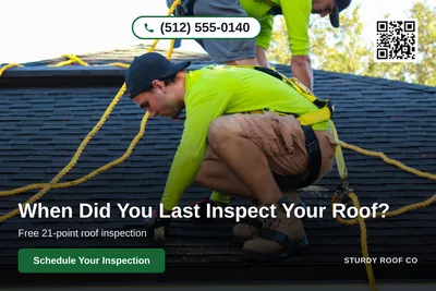 Clean Photo · Full Photo Overlay: When Did You Last Inspect Your Roof?
