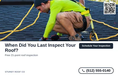 Clean Photo · Photo Top, Text Bottom: When Did You Last Inspect Your Roof?