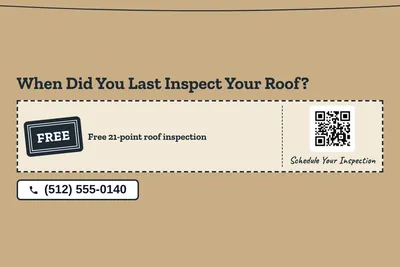 Kraft and stamp · Coupon: When Did You Last Inspect Your Roof?