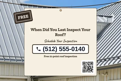 Kraft and stamp · Phone Billboard: When Did You Last Inspect Your Roof?