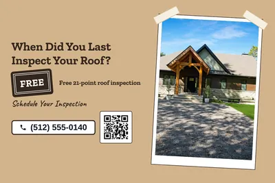 Kraft and stamp · Photo Frame: When Did You Last Inspect Your Roof?