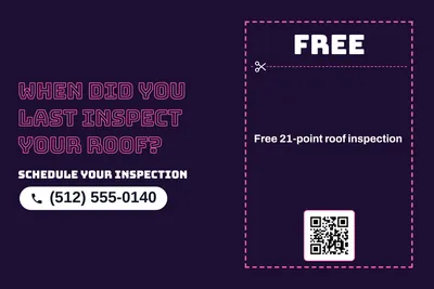 Neon night · Coupon: When Did You Last Inspect Your Roof?