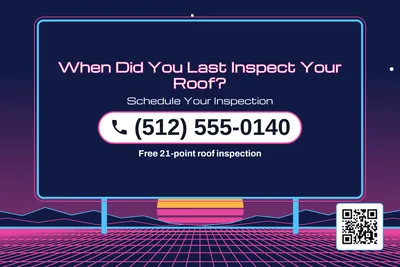 Synthwave · Phone Billboard: When Did You Last Inspect Your Roof?