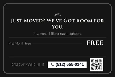 Art deco · Offer Menu: Just Moved? We've Got Room for You.