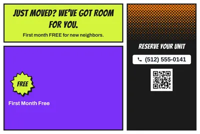 Comic pop · Offer Menu: Just Moved? We've Got Room for You.