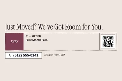 Contemporary · Coupon: Just Moved? We've Got Room for You.