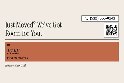 Contemporary · Offer Menu: Just Moved? We've Got Room for You.