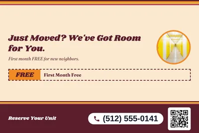 Retro 70s · Coupon: Just Moved? We've Got Room for You.