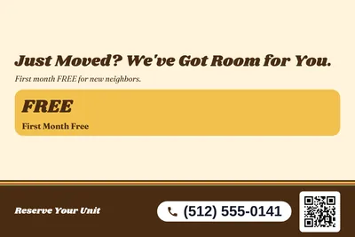 Retro 70s · Offer Menu: Just Moved? We've Got Room for You.