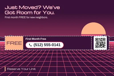 Synthwave · Coupon: Just Moved? We've Got Room for You.