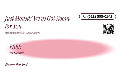 Soft watercolour · Offer Menu: Just Moved? We've Got Room for You.