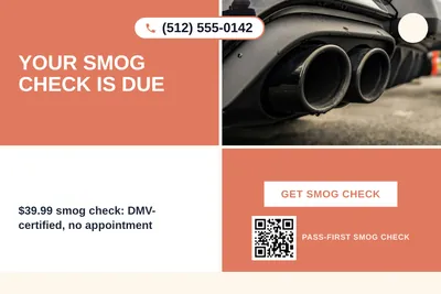 Bold Color Block · Checkerboard: Your Smog Check Is Due