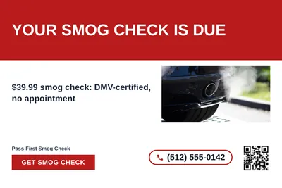 Bold Color Block · Horizontal Bands: Your Smog Check Is Due