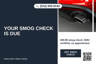 Bold Color Block · Vertical Split: Your Smog Check Is Due