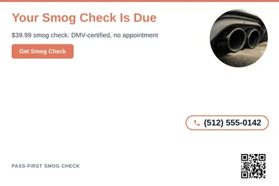 Clean Photo · Circle Photo Accent: Your Smog Check Is Due